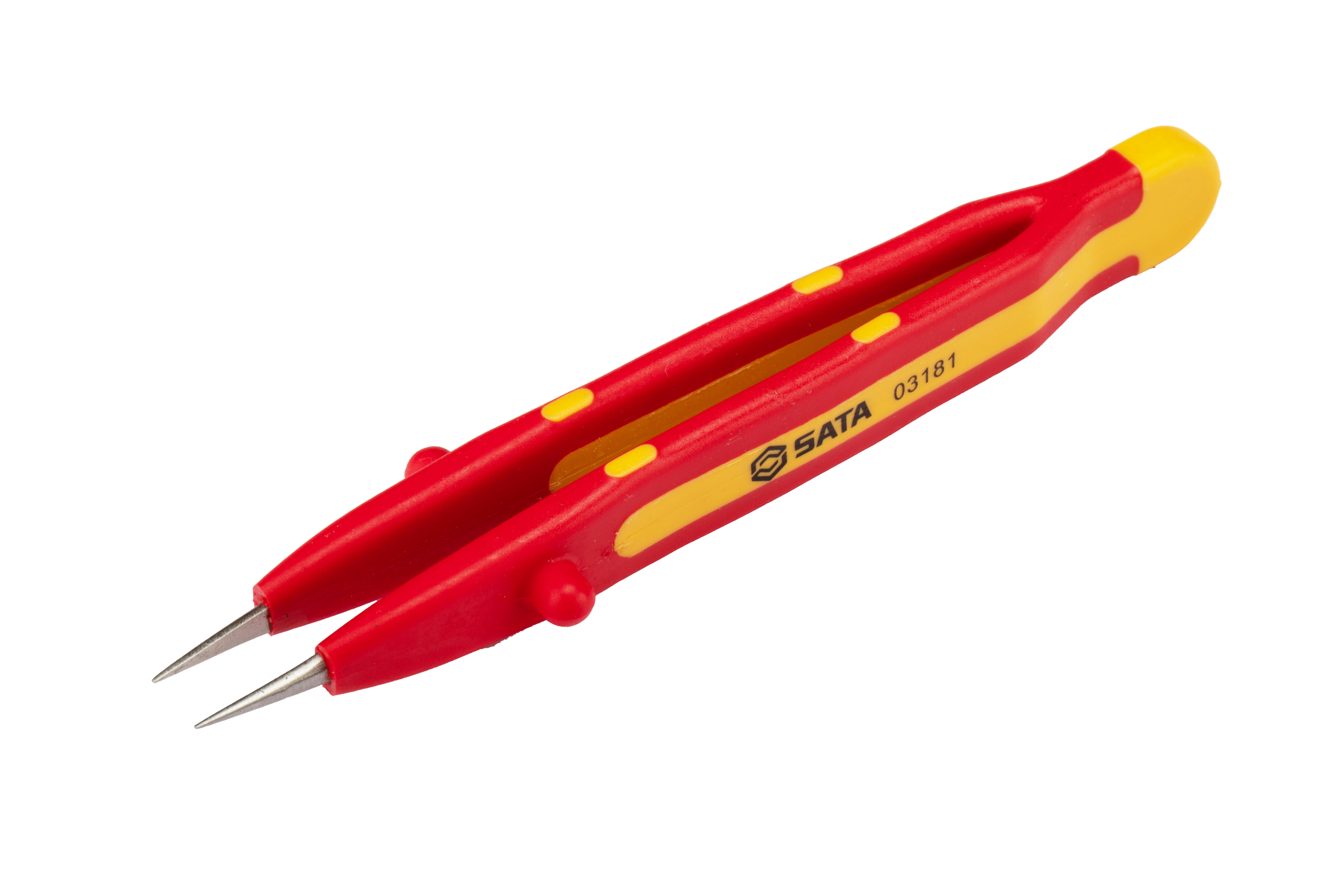 SATA/世达 VDE绝缘双色针尖无齿镊子134mm 03181