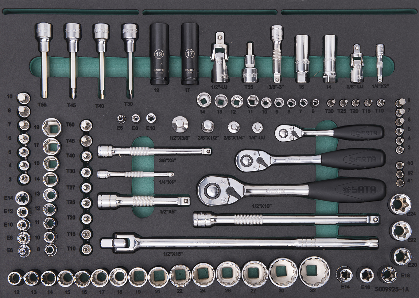 SATA/世达 210件品牌机修工具车组套 （4抽2门工具车） 09925