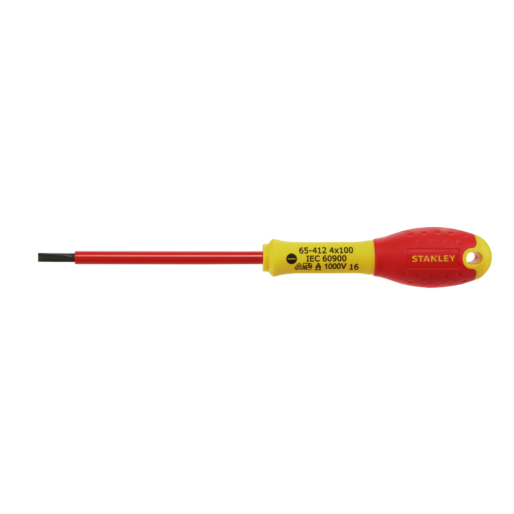 STANLEY/史丹利 双色柄一字绝缘螺丝批4x100mm 65-412-14 紧固