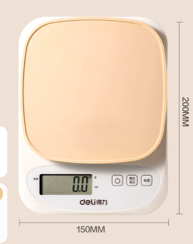 deli/得力 小型电子秤 精度0.1g/5KG  塑料称面
