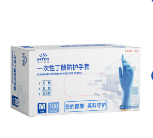 英科医疗 一次性丁腈手套100只 中号M [加长加厚]耐用蓝色